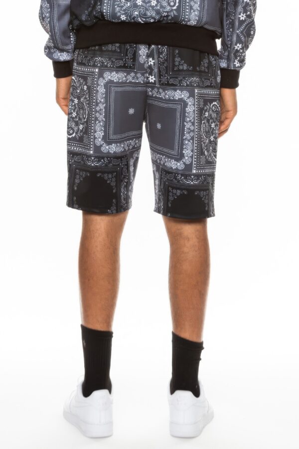 Men’s Paisley Bandana Sweat Shorts – Bold Print