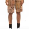 Men’s Paisley Bandana Sweat Shorts – Bold Print