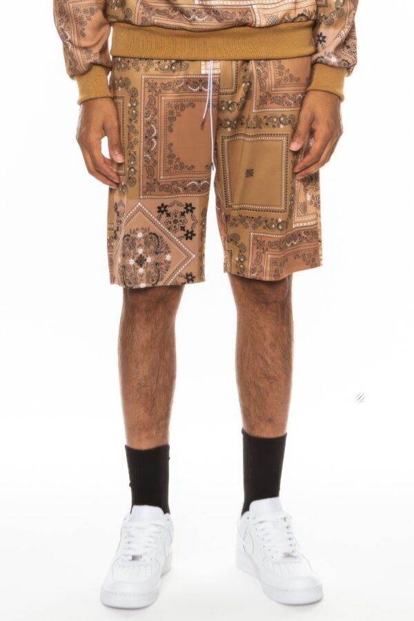 Men’s Paisley Bandana Sweat Shorts – Bold Print