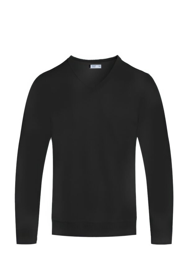Men’s Classic V-Neck Sweater – Solid Knit