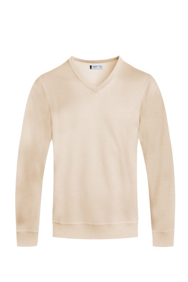 Men’s Classic V-Neck Sweater – Solid Knit