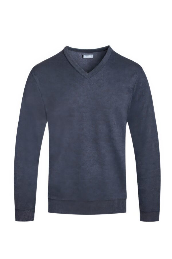 Men’s Classic V-Neck Sweater – Solid Knit