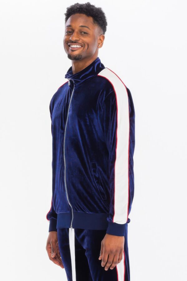 Men’s Velour Track Set with Piping & Ankle Zips