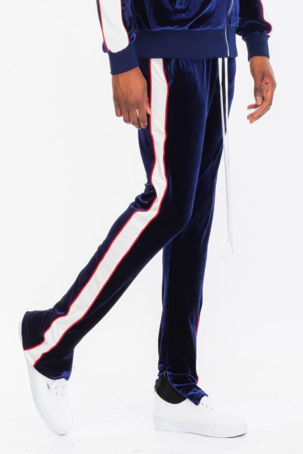 Men’s Velour Track Set with Piping & Ankle Zips