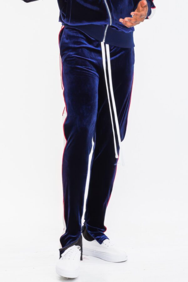 Men’s Velour Track Set with Piping & Ankle Zips
