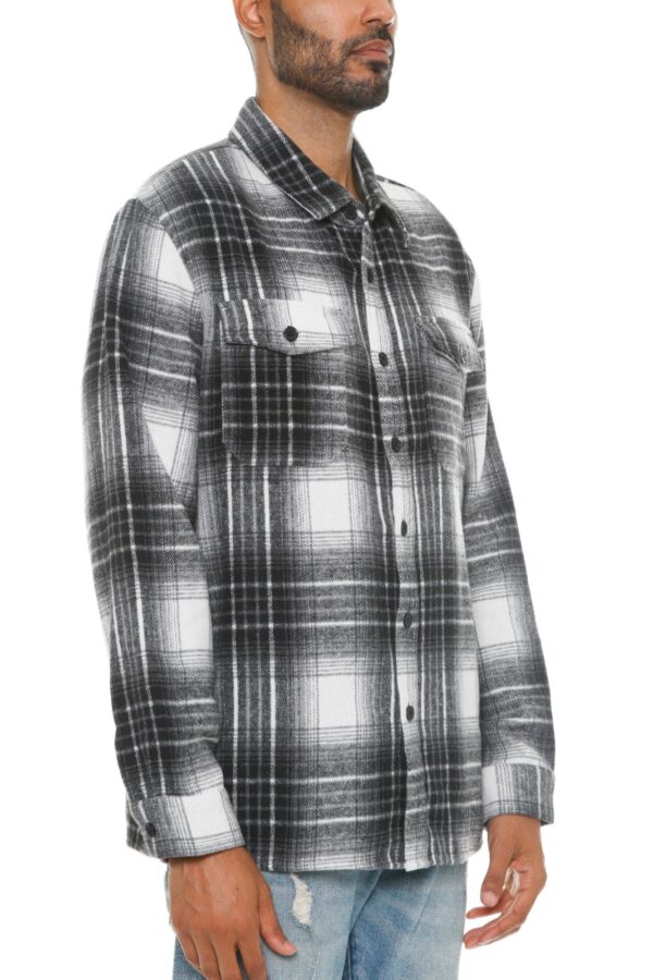 Men’s Checkered Brushed Flannel Shacket with Chest Pockets