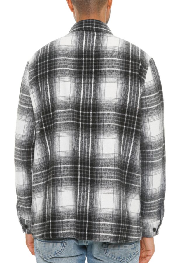 Men’s Checkered Brushed Flannel Shacket with Chest Pockets