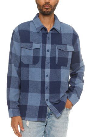 Men’s Brushed Checkered Flannel Shacket