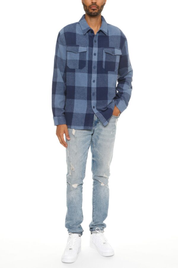Men’s Brushed Checkered Flannel Shacket