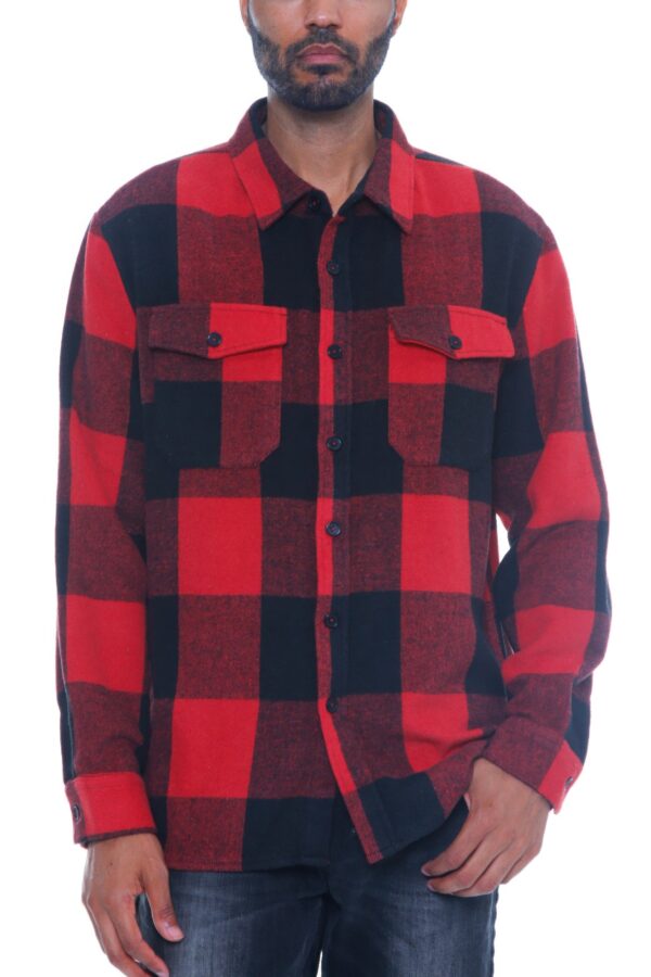 Men’s Brushed Checkered Flannel Shacket
