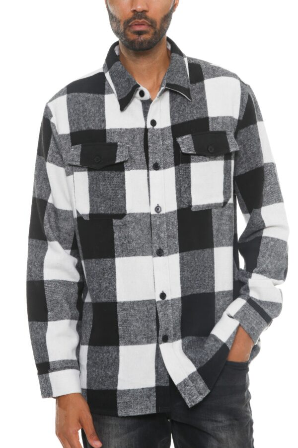 Men’s Brushed Checkered Flannel Shacket