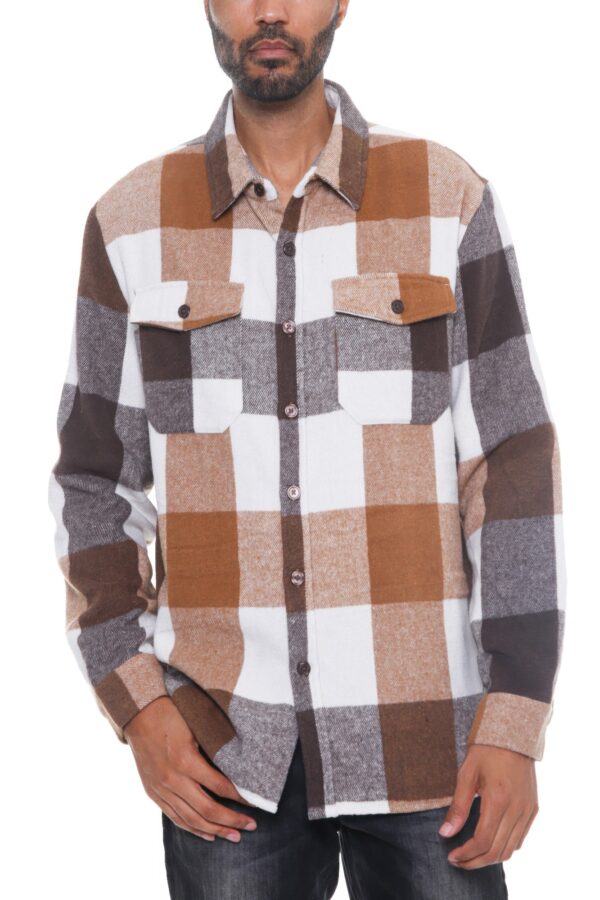 Men’s Brushed Checkered Flannel Shacket