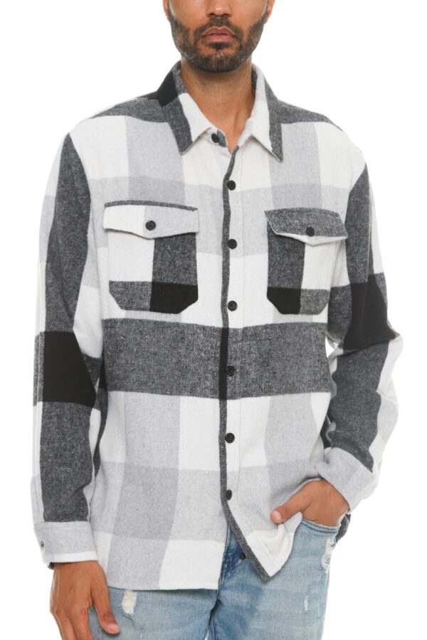 Men’s Brushed Checkered Flannel Shacket