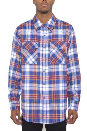 Men’s Plaid Flannel Shirt – Regular Fit with Chest Pockets