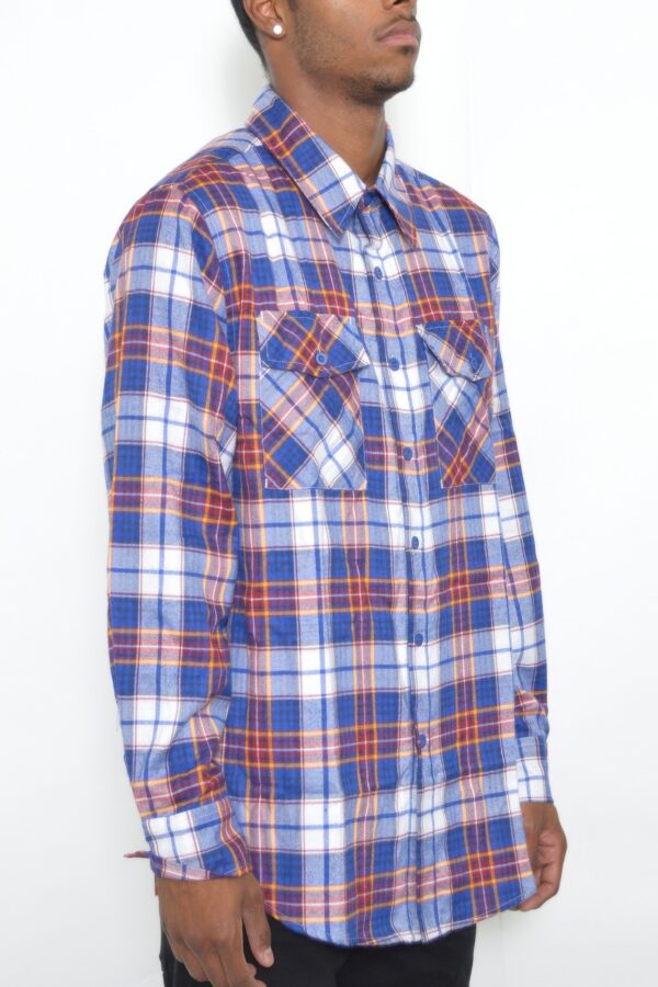 Men’s Plaid Flannel Shirt – Regular Fit with Chest Pockets
