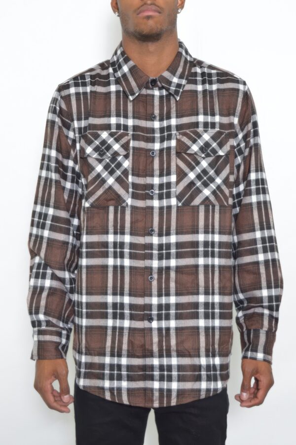 Men’s Plaid Flannel Shirt – Regular Fit with Chest Pockets