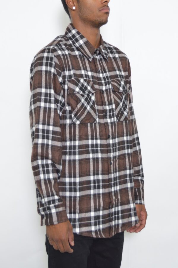 Men’s Plaid Flannel Shirt – Regular Fit with Chest Pockets