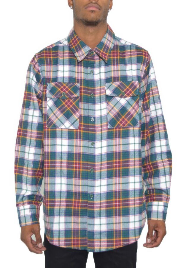 Men’s Plaid Flannel Shirt – Regular Fit with Chest Pockets