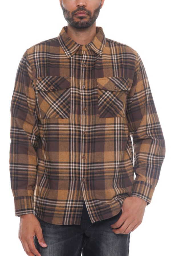Men’s Plaid Flannel Shirt – Regular Fit with Chest Pockets