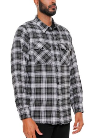 Checker Plaid Flannel Shirt – Long Sleeve for Men