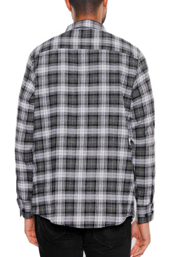 Checker Plaid Flannel Shirt – Long Sleeve for Men