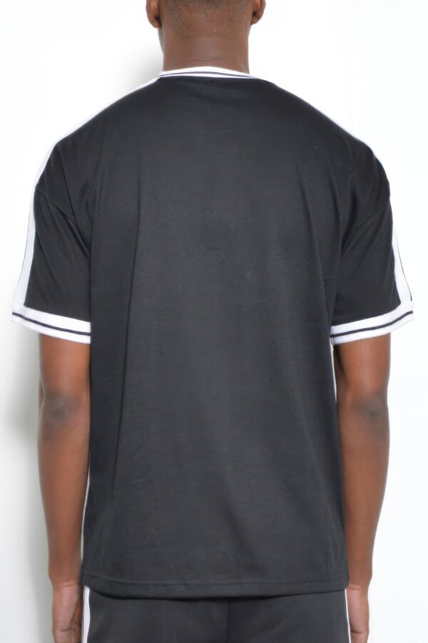 Men’s Striped Tape Short-Sleeve Cotton T-Shirt