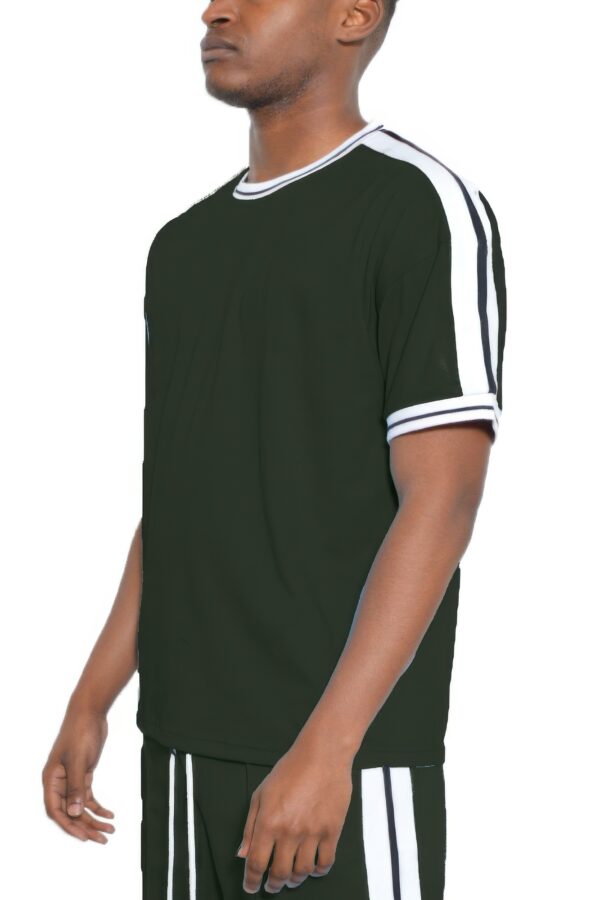 Men’s Striped Tape Short-Sleeve Cotton T-Shirt