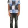 Men’s Collared Printed Button-Down Shirt – Multi-Color