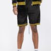 Status Print Velour Suede Shorts – Elastic Logo Waistband