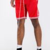 Status Print Velour Suede Shorts – Elastic Logo Waistband
