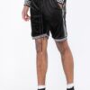 Status Print Velour Suede Shorts – Elastic Logo Waistband