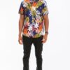 Men’s Hawaiian Print Button-Down Shirt – Multi-Color