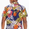 Men’s Hawaiian Print Button-Down Shirt – Multi-Color