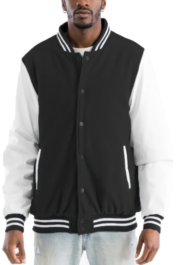 Melton Letterman Varsity Jacket with PU Sleeves