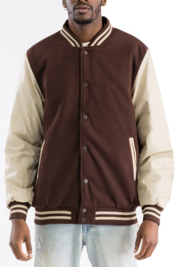Melton Letterman Varsity Jacket with PU Sleeves