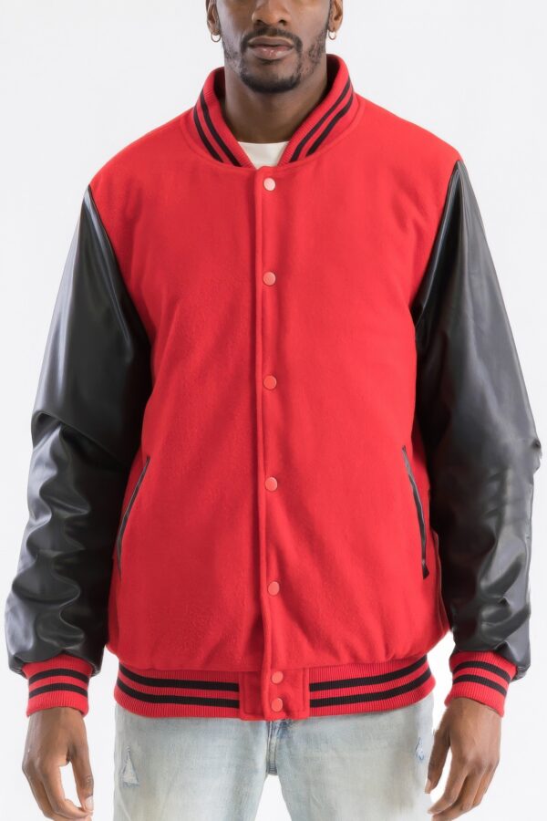 Melton Letterman Varsity Jacket with PU Sleeves