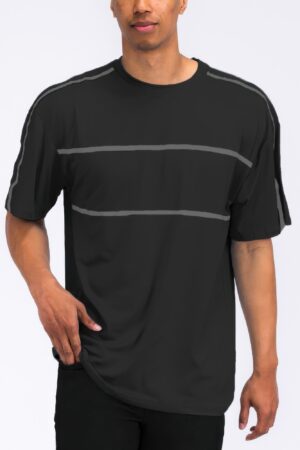 Round Neck Tape Stripe T-Shirt – Shoulder Tape Detail