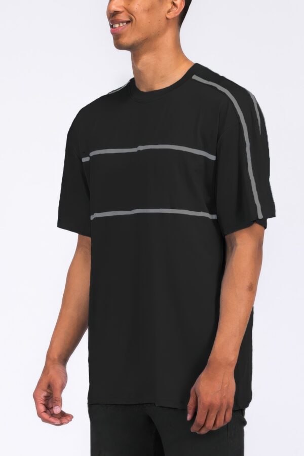 Round Neck Tape Stripe T-Shirt – Shoulder Tape Detail