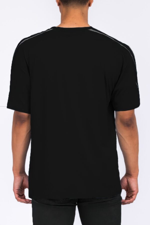 Round Neck Tape Stripe T-Shirt – Shoulder Tape Detail