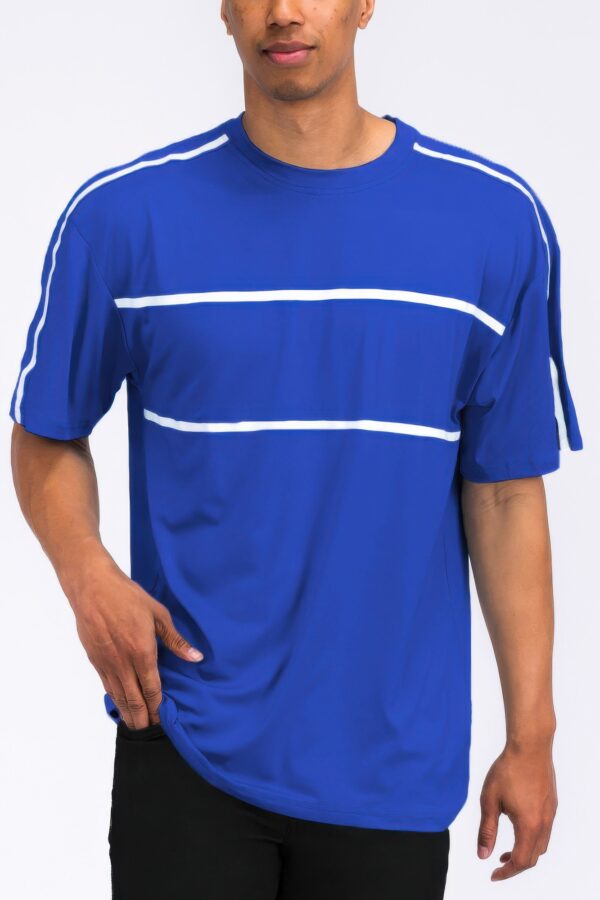 Round Neck Tape Stripe T-Shirt – Shoulder Tape Detail