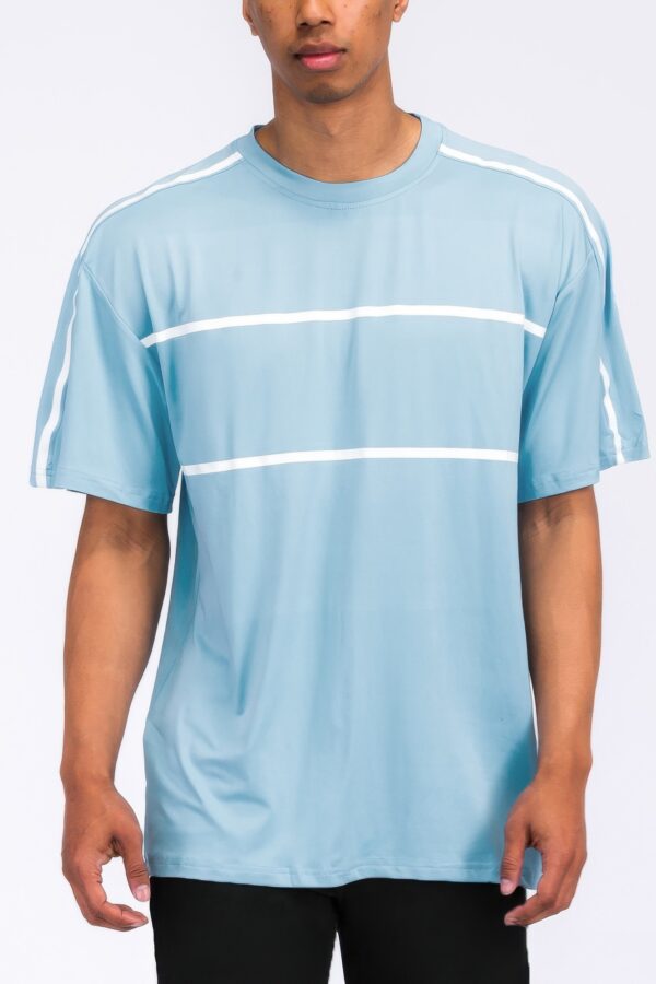 Round Neck Tape Stripe T-Shirt – Shoulder Tape Detail