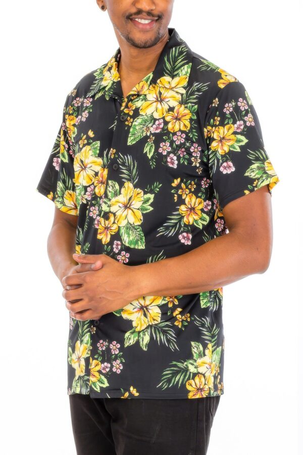 Men’s Floral Button-Down Shirt – LA Woven Polyester