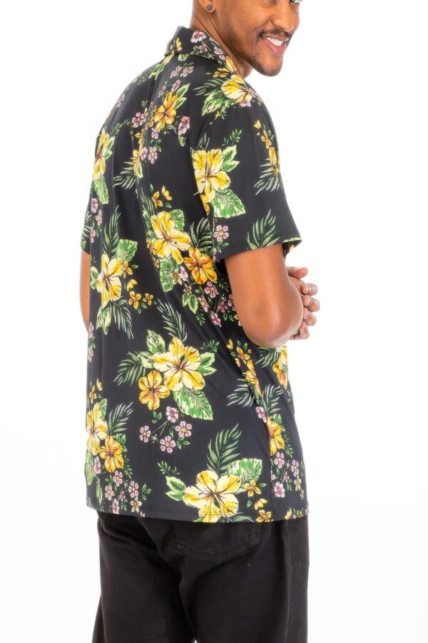 Men’s Floral Button-Down Shirt – LA Woven Polyester