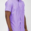 Men’s Short-Sleeve Solid Button Shirt with Chest Pocket