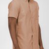 Men’s Short-Sleeve Solid Button Shirt with Chest Pocket