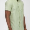 Men’s Short-Sleeve Solid Button Shirt with Chest Pocket