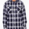 Plaid Flannel Long-Sleeve Shirt with Chest Pockets