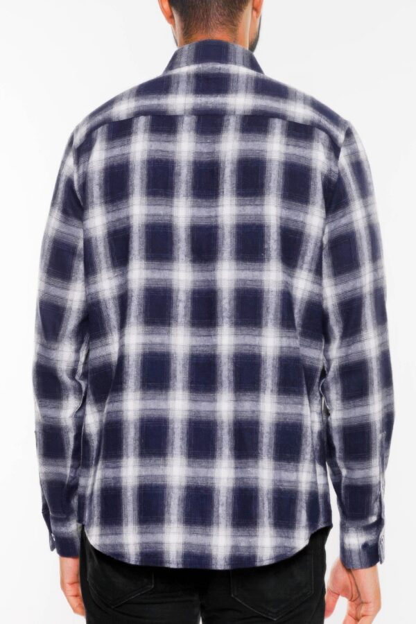 Plaid Flannel Long-Sleeve Shirt with Chest Pockets