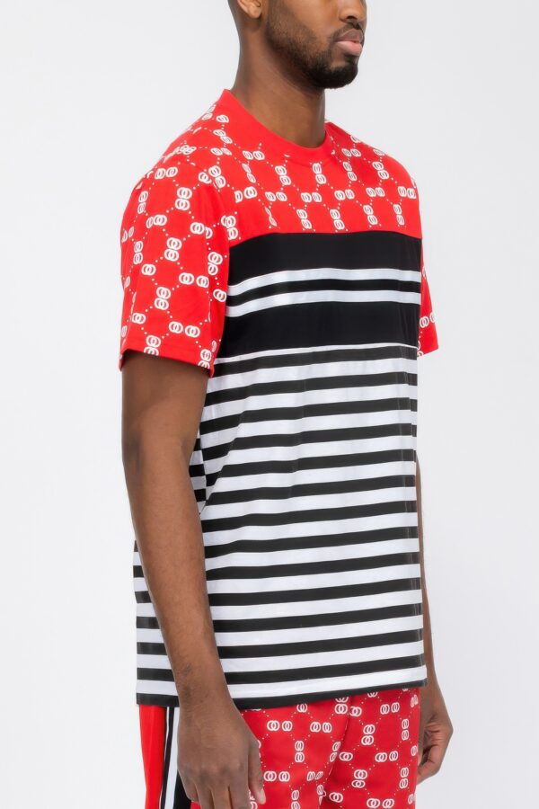 Chain Link Print Short-Sleeve T-Shirt – Chest Tape Detail