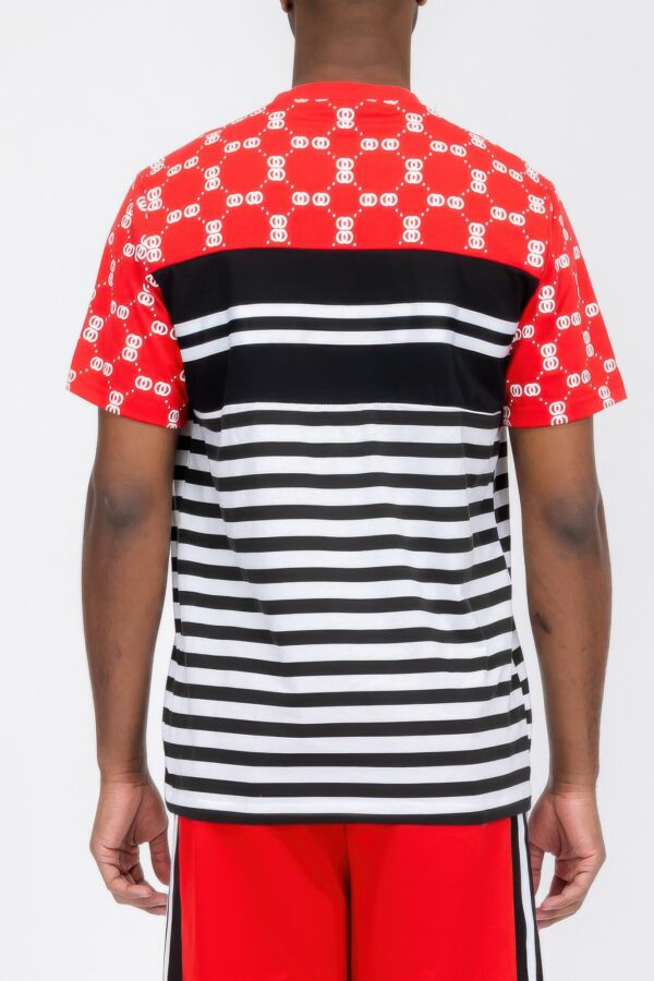 Chain Link Print Short-Sleeve T-Shirt – Chest Tape Detail